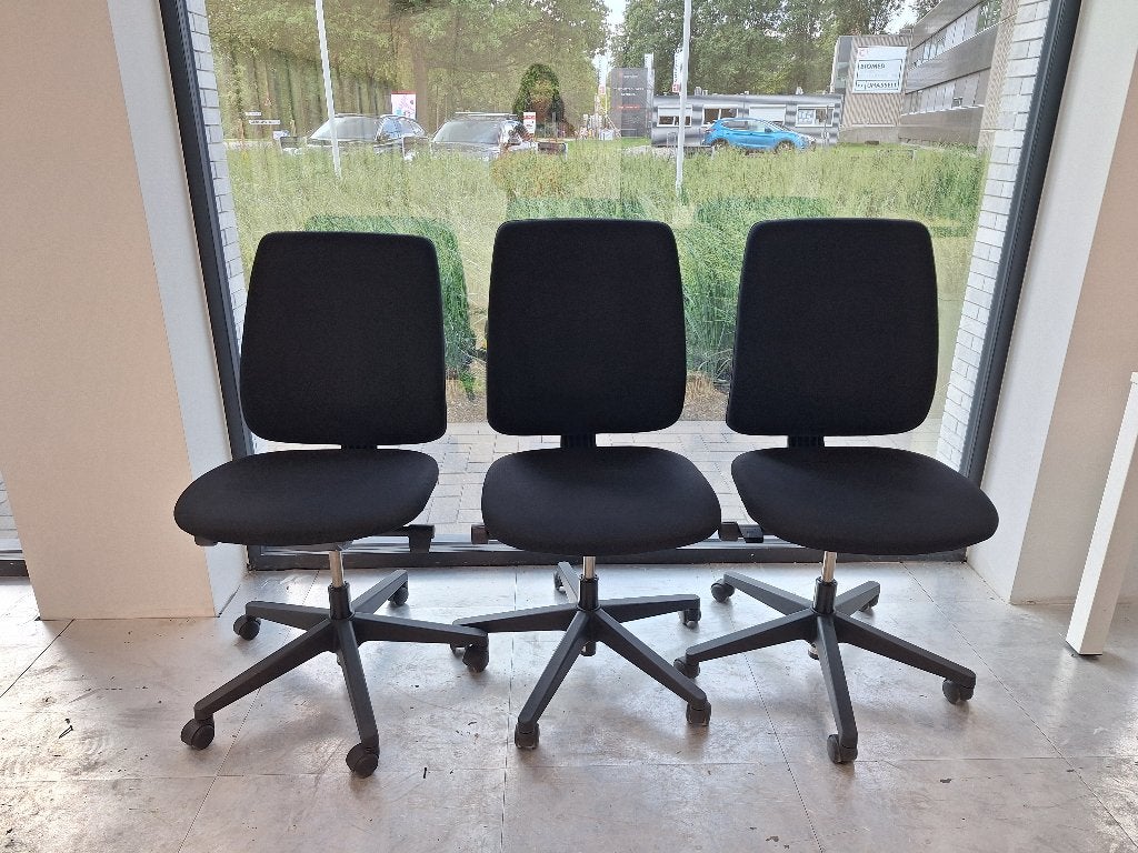 3 x Haworth Comforto 2975 Lively zonder armsteun, Huis en Inrichting, Bureaustoelen, Ophalen, Gebruikt, Zwart, Bureaustoel
