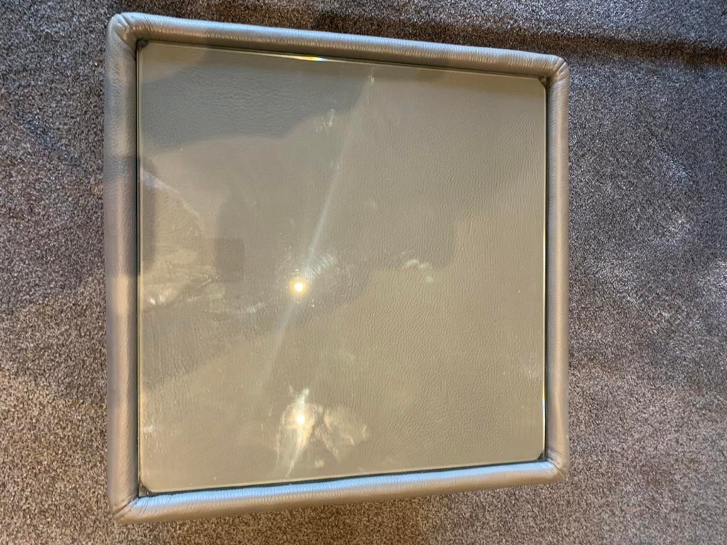 bijzettafel , poef of nachtafel, Huis en Inrichting, Ophalen, Gebruikt, Glas