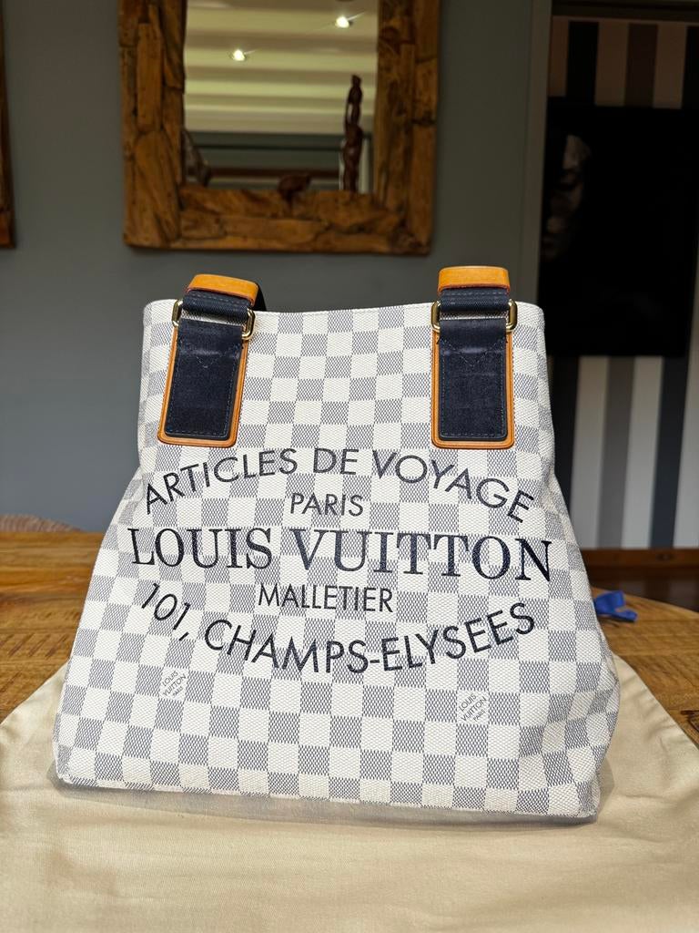 Magnifique Sac Cabas Louis Vuitton Damier Azur Authentique, Enlèvement, Utilisé, Beige, Sac à main