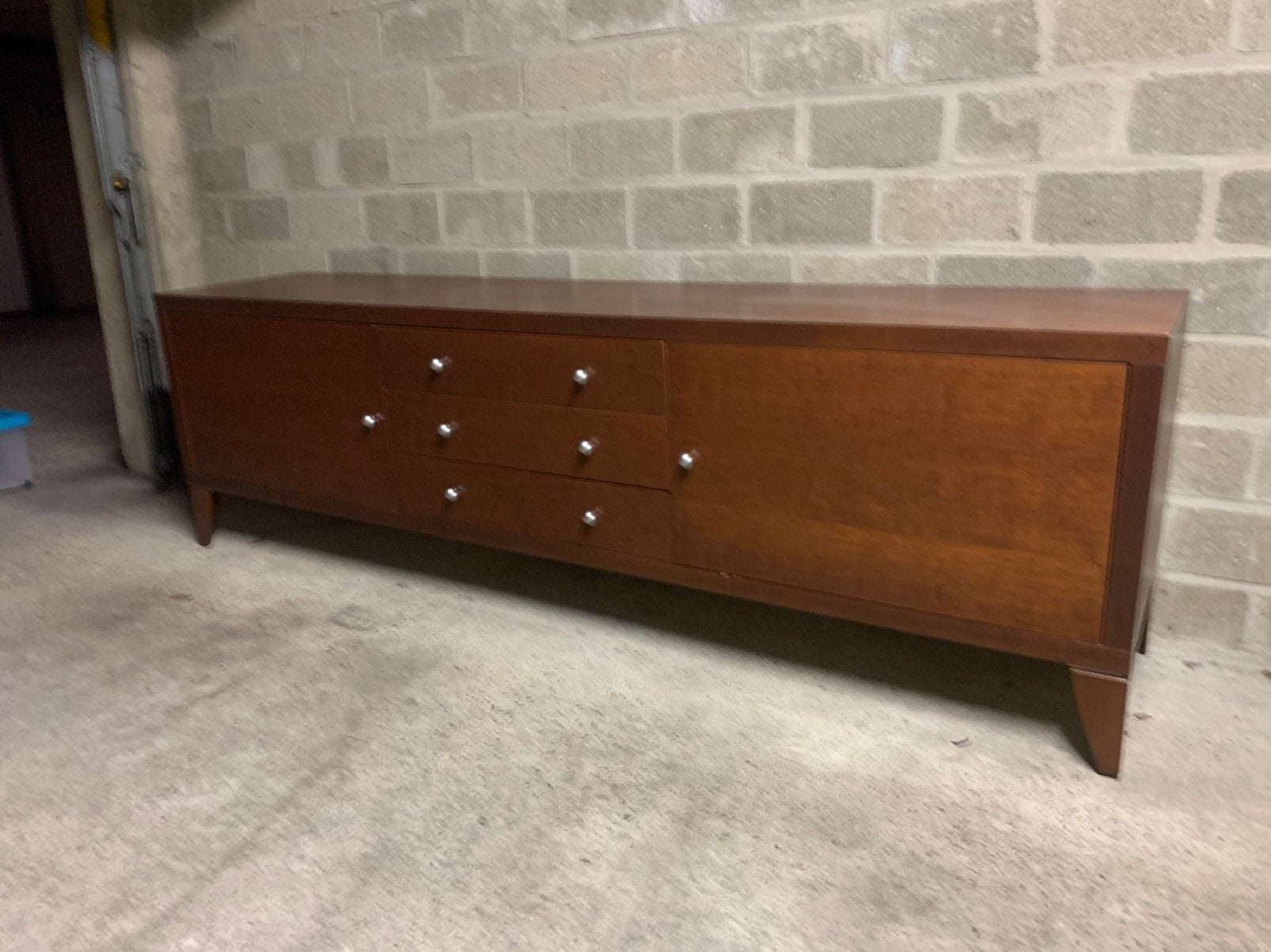Mid-century dressoir / lowboard vintage, Avec tiroir(s), 25 à 50 cm, 200 cm ou plus, Enlèvement