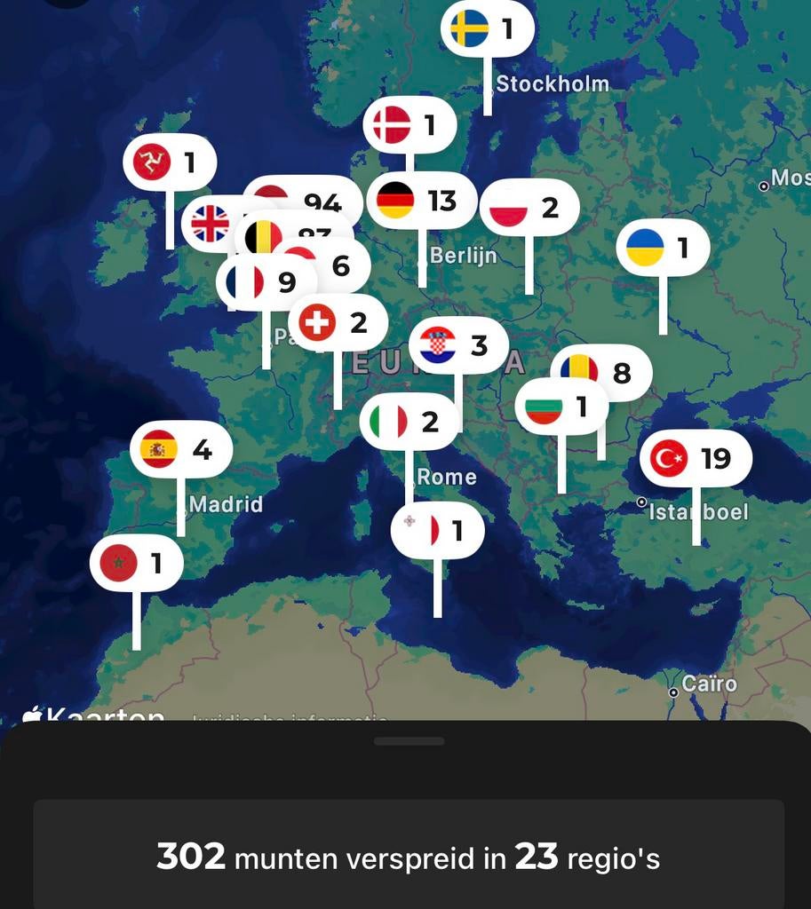 Muntenverzameling, internationaal 367 st., Enlèvement ou Envoi