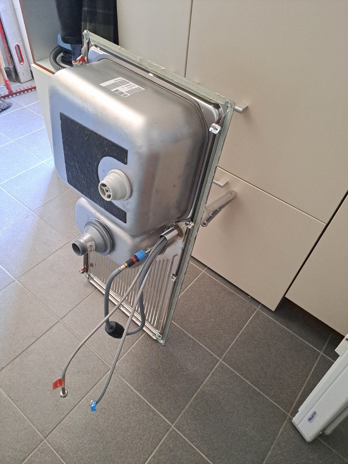 Évier double encastré en acier inoxydable avec zone d'évacua, Maison & Meubles, Enlèvement, Comme neuf