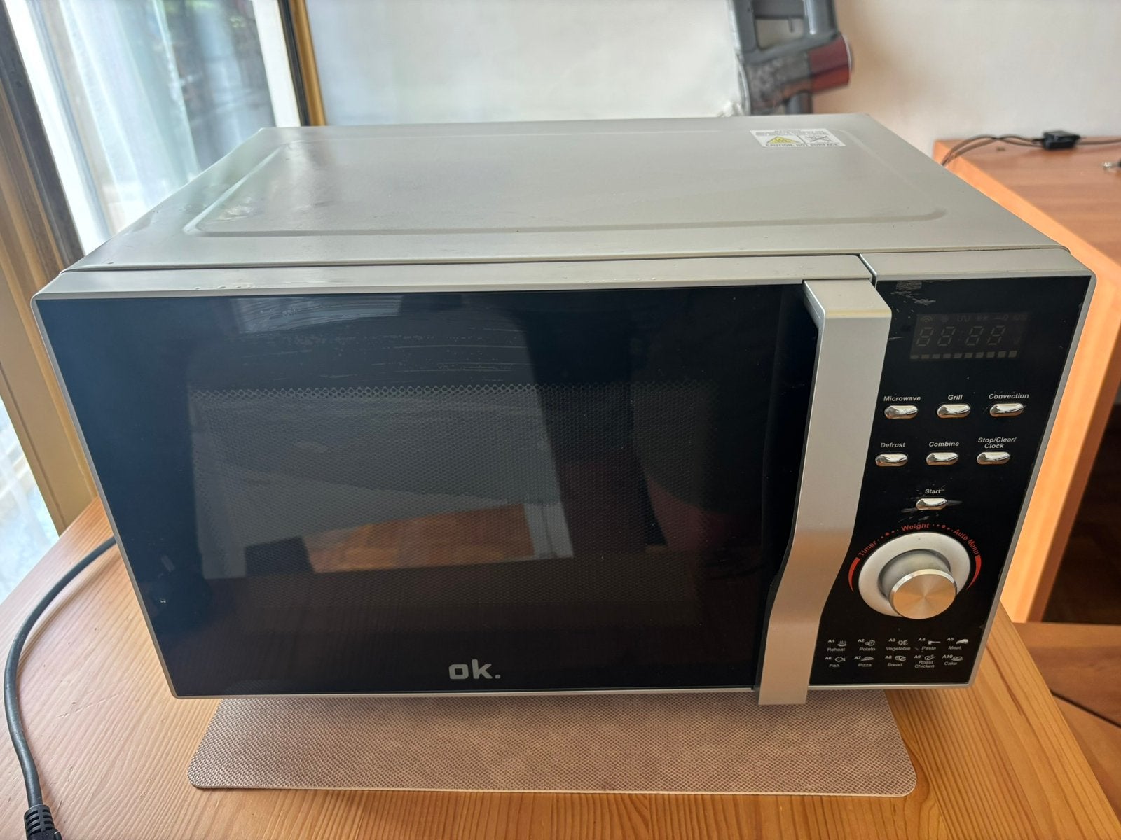 Combi microgolf oven OK., Ophalen, Zo goed als nieuw, Draaiplateau, Combi-microgolfoven