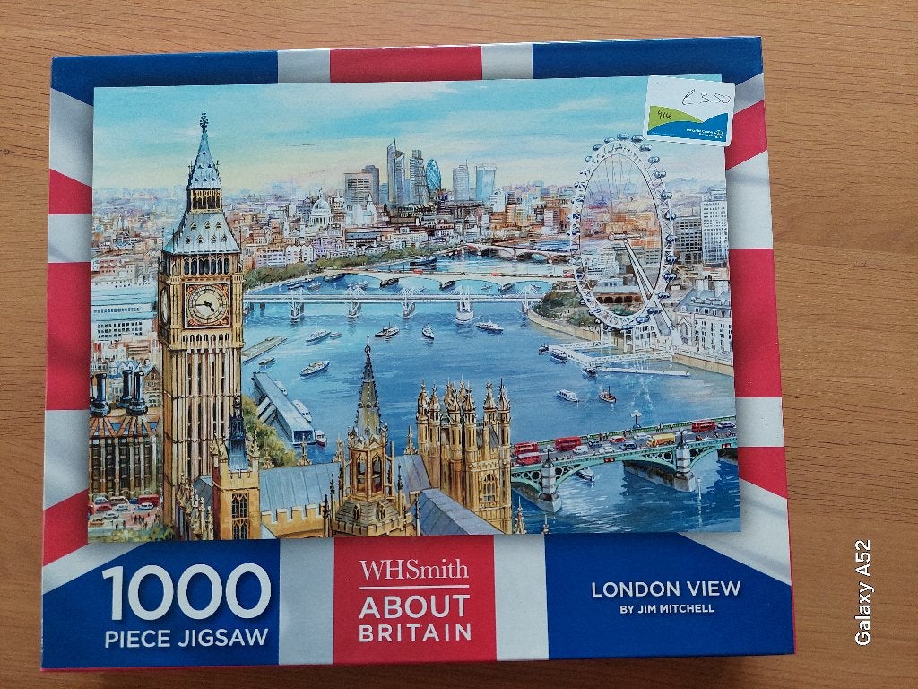 puzzle 1000 pièces - WH Smith - Vue de Londres, Enlèvement ou Envoi, 500 à 1500 pièces, Comme neuf, Puzzle