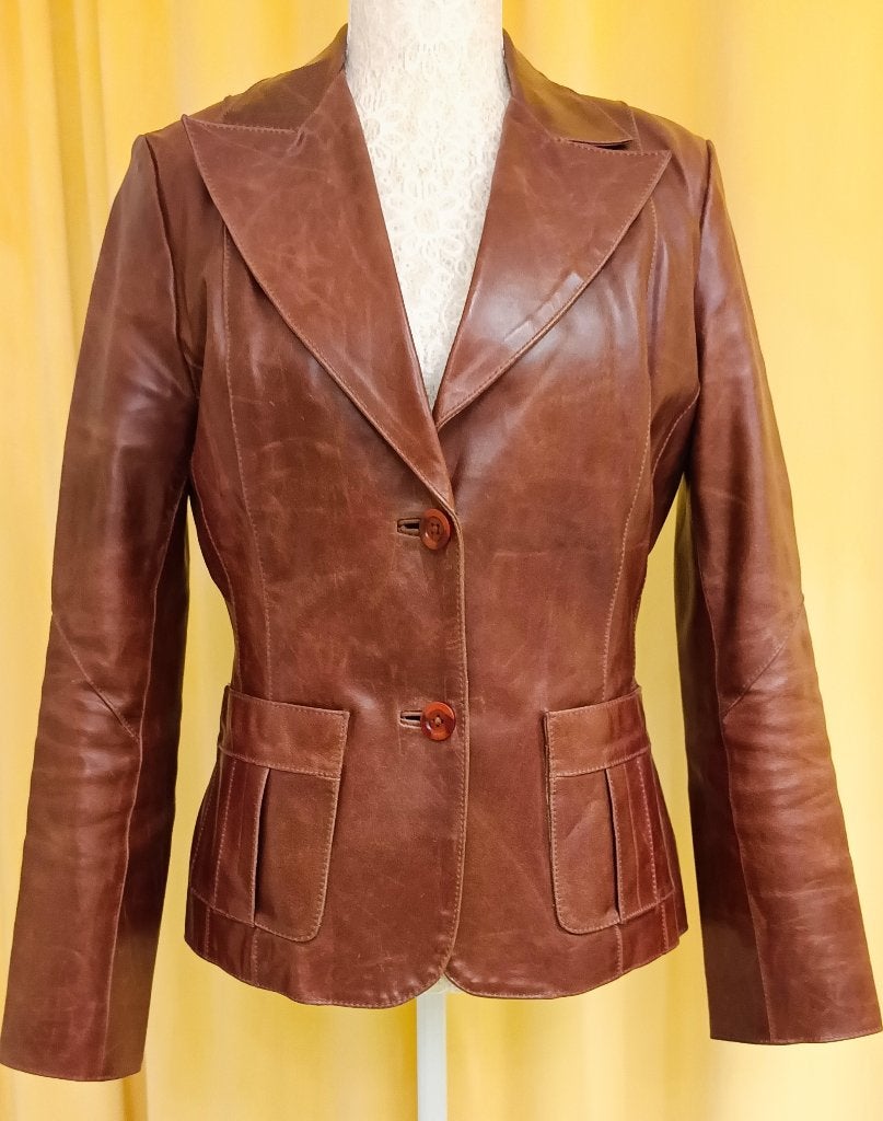 Veste en cuir. taille S/M, Vêtements | Femmes, Enlèvement ou Envoi, Taille 36 (S), Brun, Porté