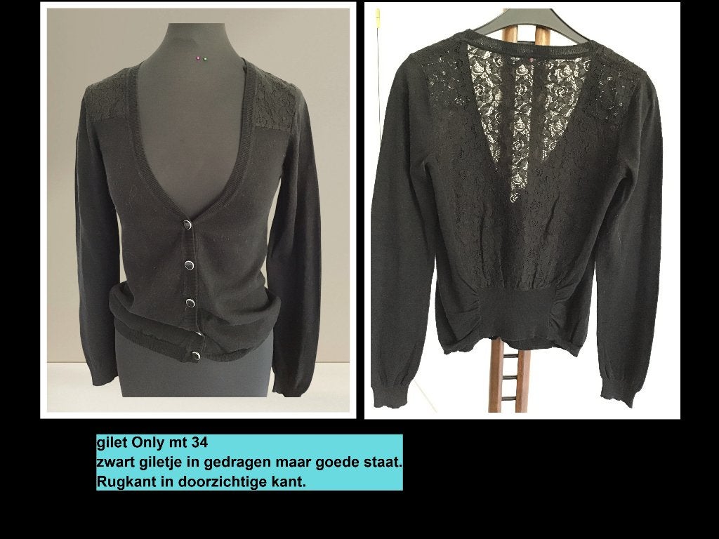 gilet Only mt 34, Kleding | Dames, Only, Zwart, Ophalen of Verzenden, Zo goed als nieuw