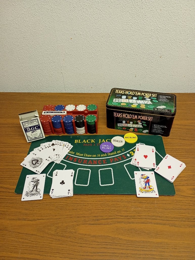 Texas hold'em poker set in metalen doos, Enlèvement, Utilisé