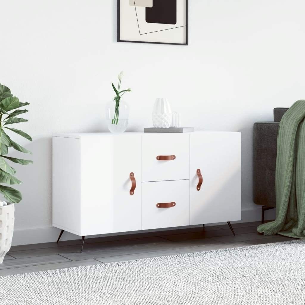 Buffet blanc brillant 100x36x60 cm bois d'ingénierie, Ophalen, Nieuw