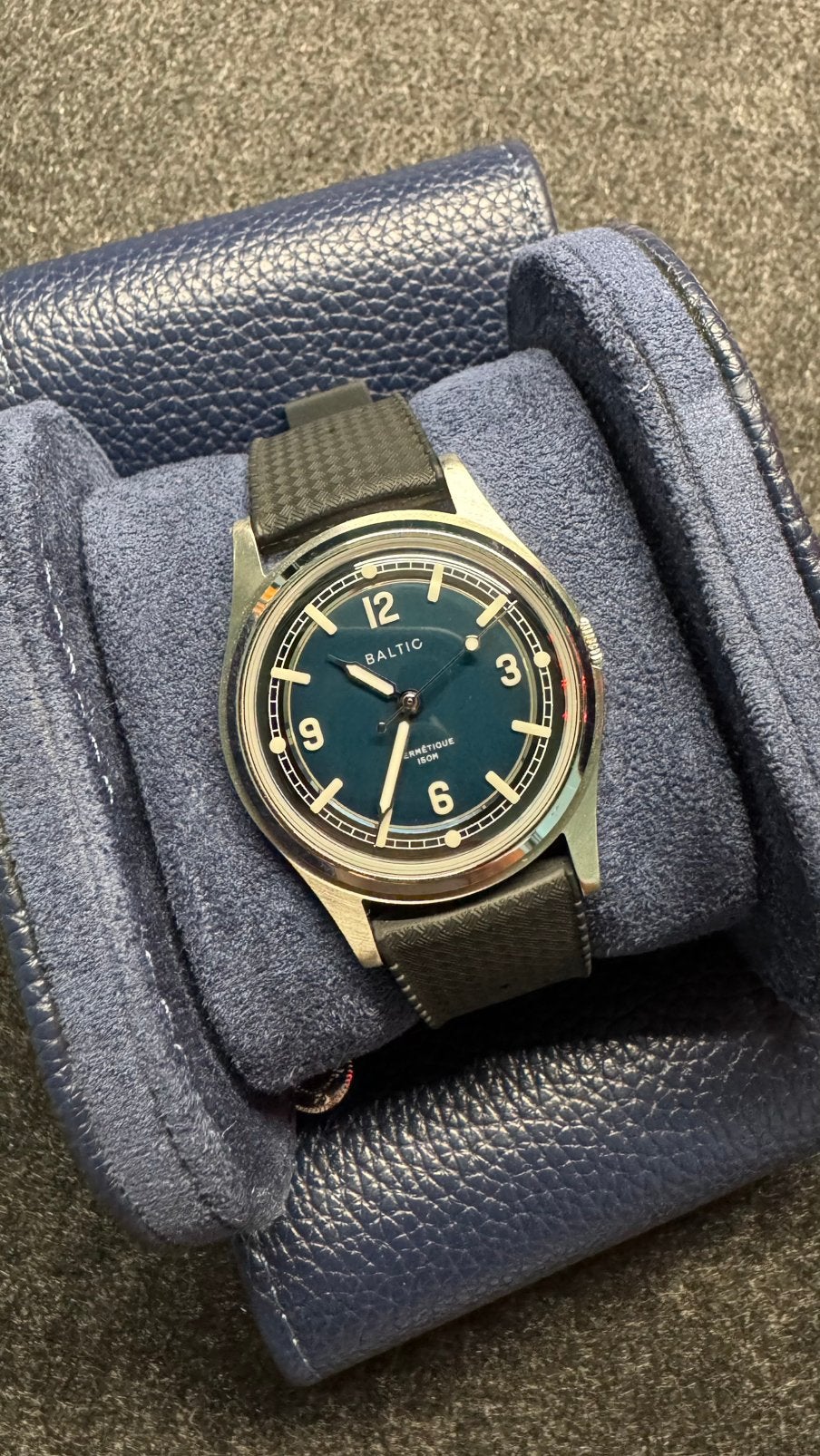 Montre Baltic Hermetique Tourer Bleu, Staal, Polshorloge, Kunststof, Zo goed als nieuw