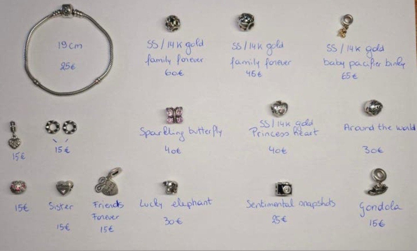 Pandora armband en bedels, Enlèvement