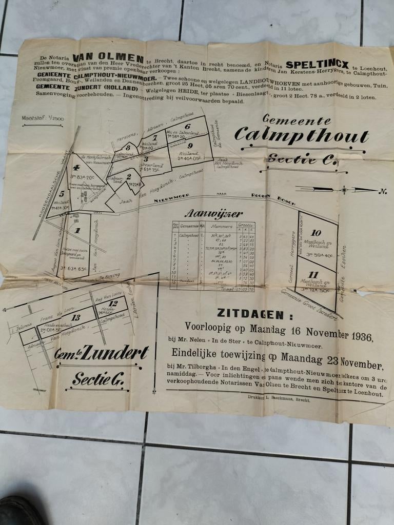 Aankondiging van een openbare verkoop, Enlèvement ou Envoi
