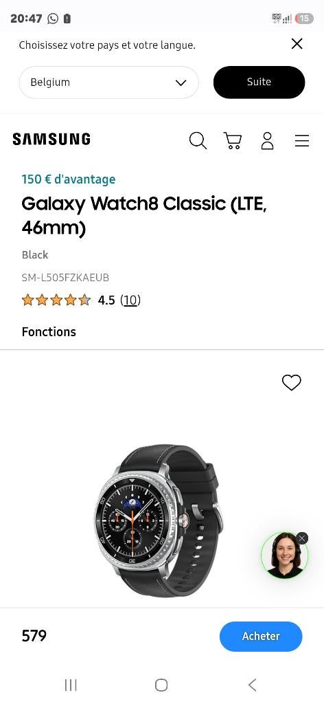 SAMSUNG SMARTWATCH GALAXY WATCH 8, Ophalen, Nieuw, Grijs, Samsung galaxy watch 8