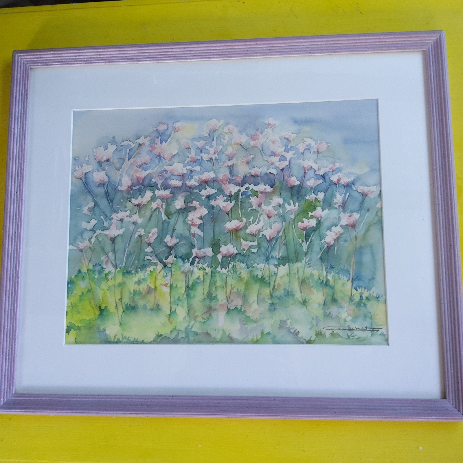 Originele aquarel. Professioneel ingelijst.  44 x 52 cm, Antiek en Kunst, Kunst | Schilderijen | Modern, Ophalen, Glas, Passe-partout