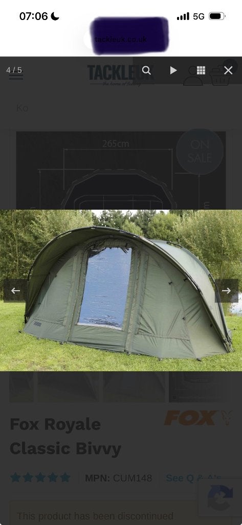 Tent fox classic royal 1man, Ophalen, Zo goed als nieuw, Complete set