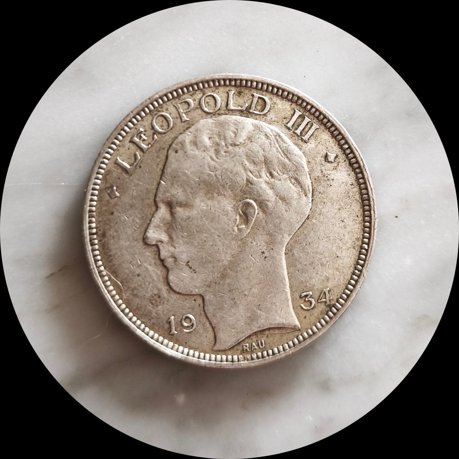 Pièce de 20 FB (1934), Enlèvement, Argent, Argent