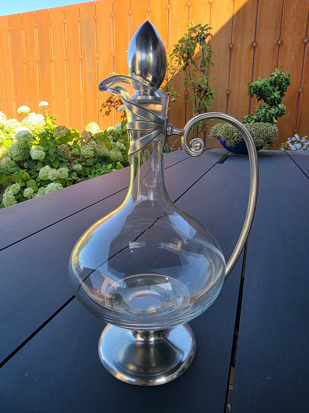 carafe à vin avec étain, les Potstainiers Hutois, Enlèvement