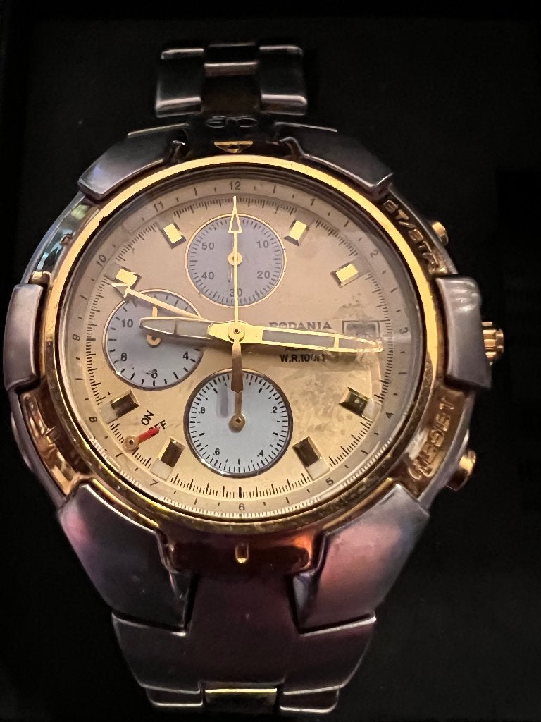 Horloge Eddy Merckx Rodania met chrono, Autres marques, Acier, Enlèvement, Acier