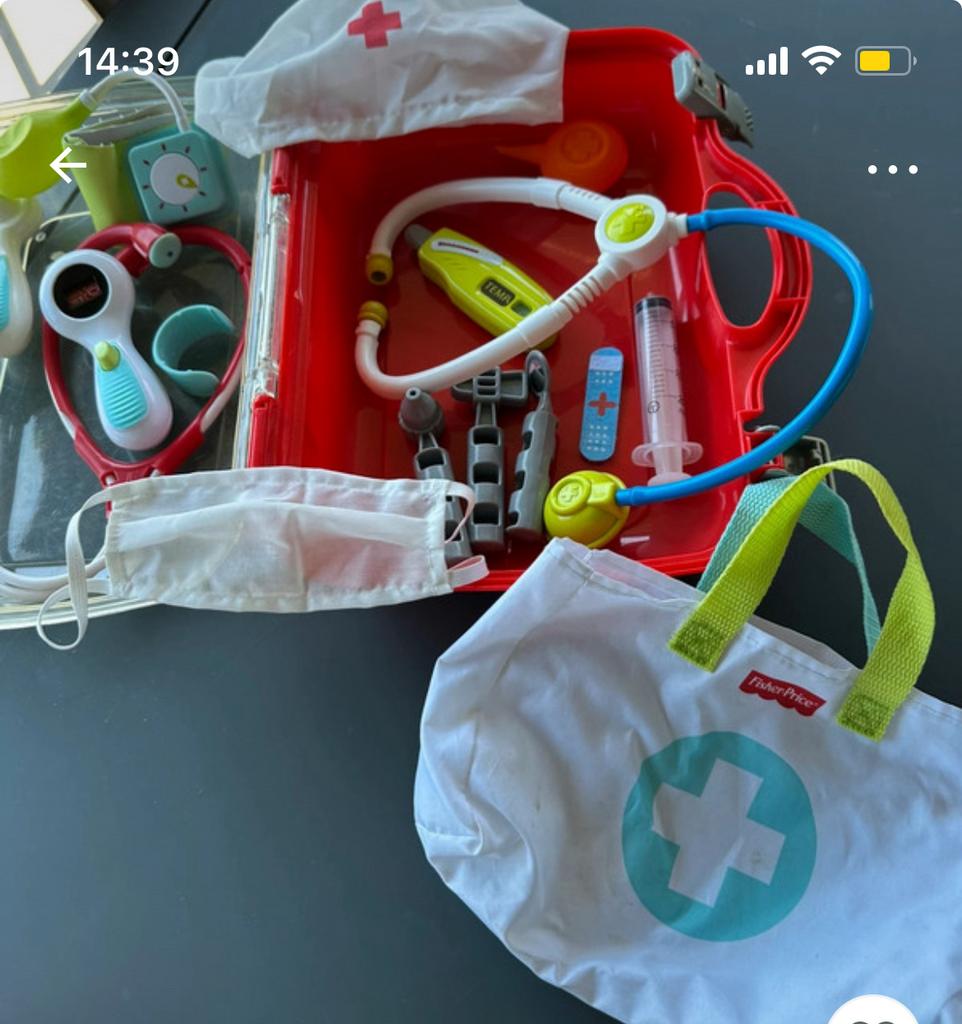 Trousse de médecin avec fournitures et sac - FicherPrice, Enlèvement ou Envoi, Comme neuf