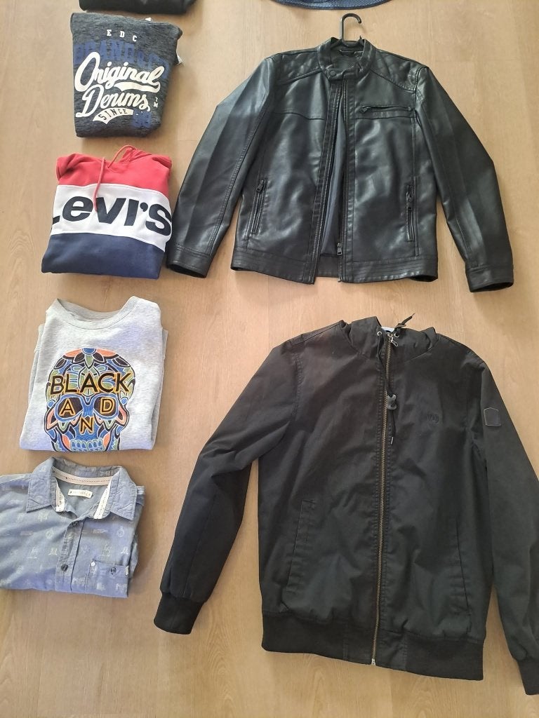 Lot kledij, Kleding | Heren, T-shirts, Gedragen, Maat 46 (S) of kleiner, Grijs, Ophalen