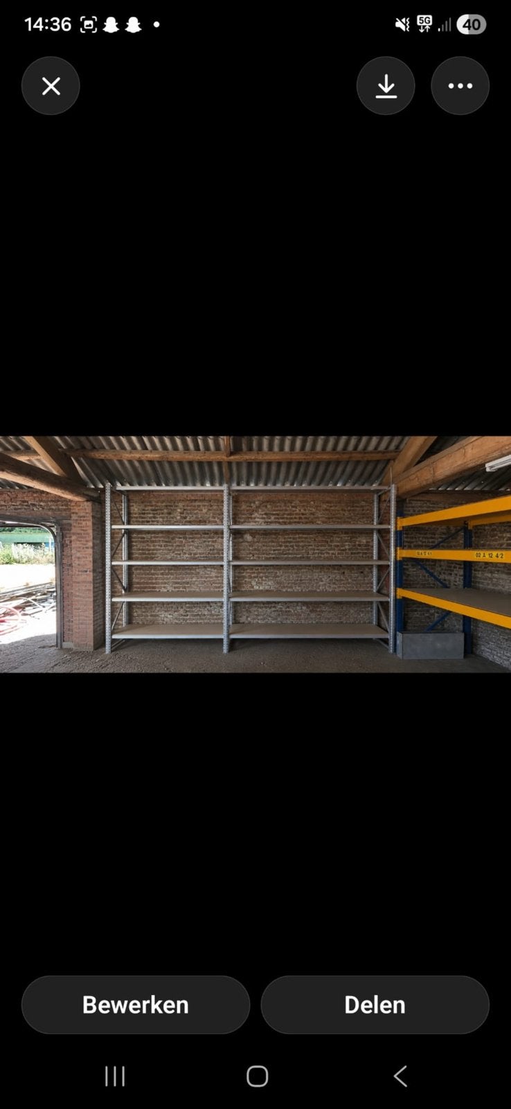 Rek afmetingen 2,7h x 4,5l x 66,5b, Doe-het-zelf en Bouw, Steigers, Ophalen, Zo goed als nieuw