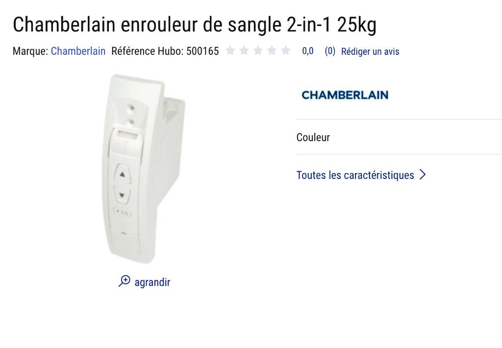 Chamberlain enrouleur de sangle 2-in-1 25kg, Huis en Inrichting, Ophalen, Nieuw