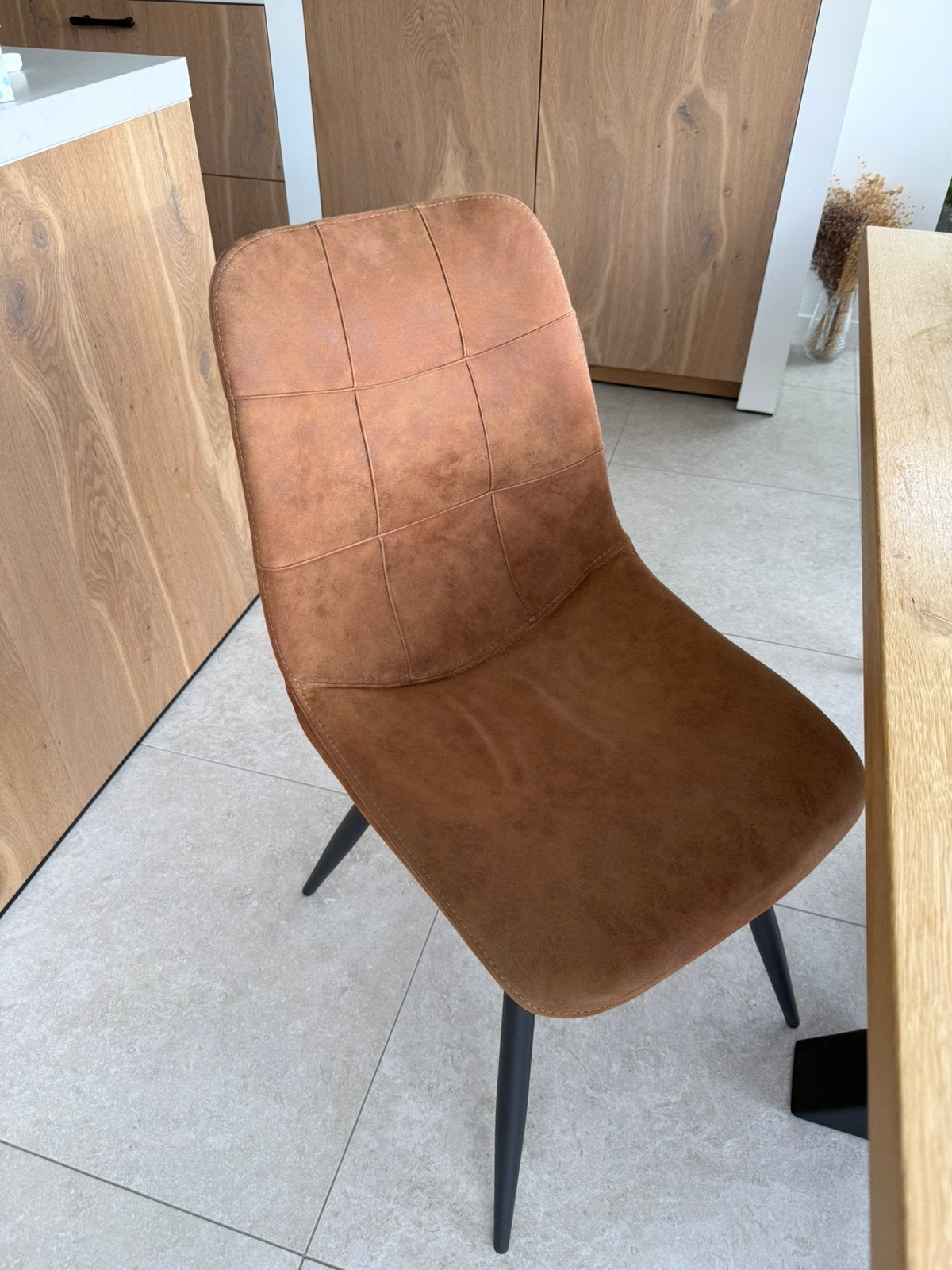 Stoelen namaakleder 4x, Huis en Inrichting, Ophalen, Zo goed als nieuw, Zwart