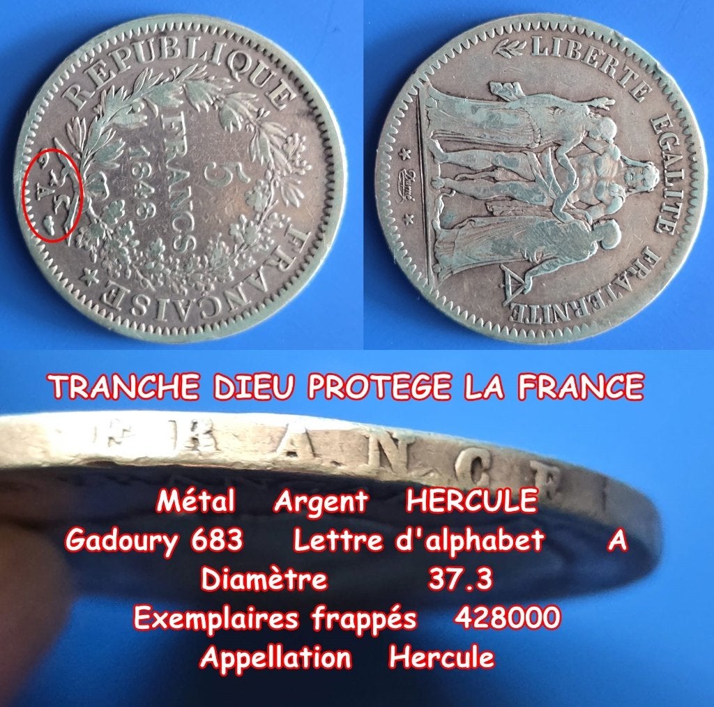 1848-HERCULE, Envoi, Argent