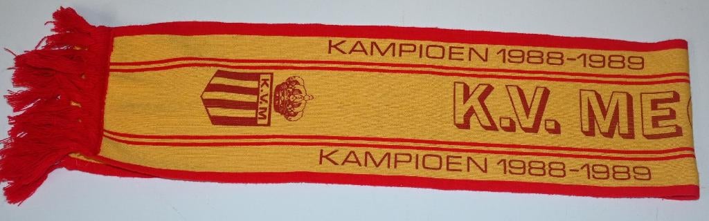 KV Mechelen Kampioen 1988 - 1989 / Oude sjaal, Verzamelen, Sportartikelen en Voetbal, Verzenden, Gebruikt, Vaantje of Sjaal