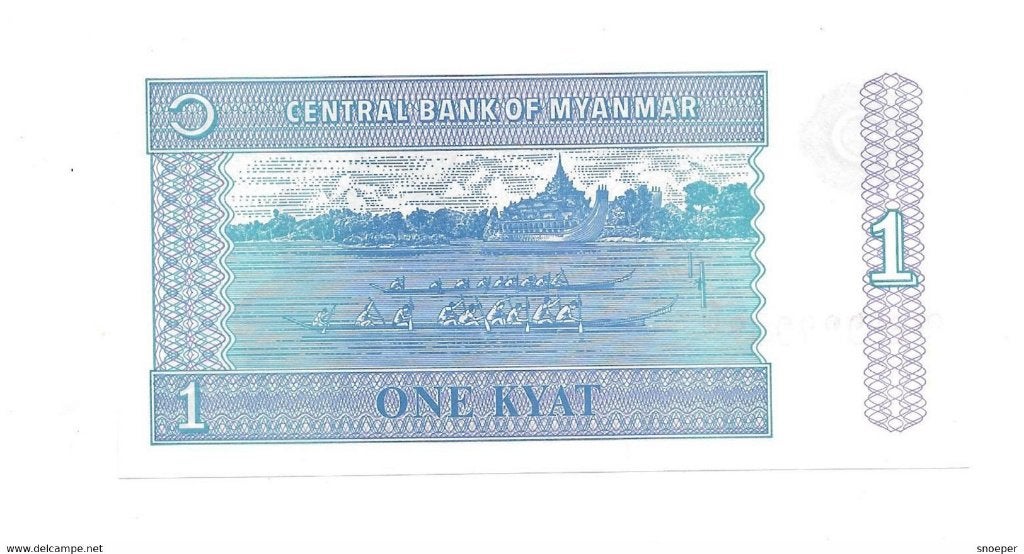 myanmar burma 1 kyat 1996 69 unc, Postzegels en Munten, Verzenden, Zuidoost-Azië, Los biljet