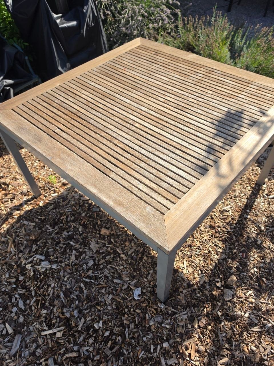 vierkante tafel en 6 stoelen, Tuin en Terras, Ophalen