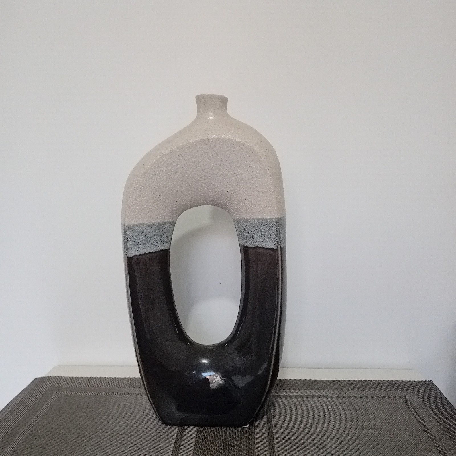 Duo van 2 zeer mooie vazen van keramiek en graniet, Huis en Inrichting, Ophalen, 45 cm, Nieuw, Steen/keramiek