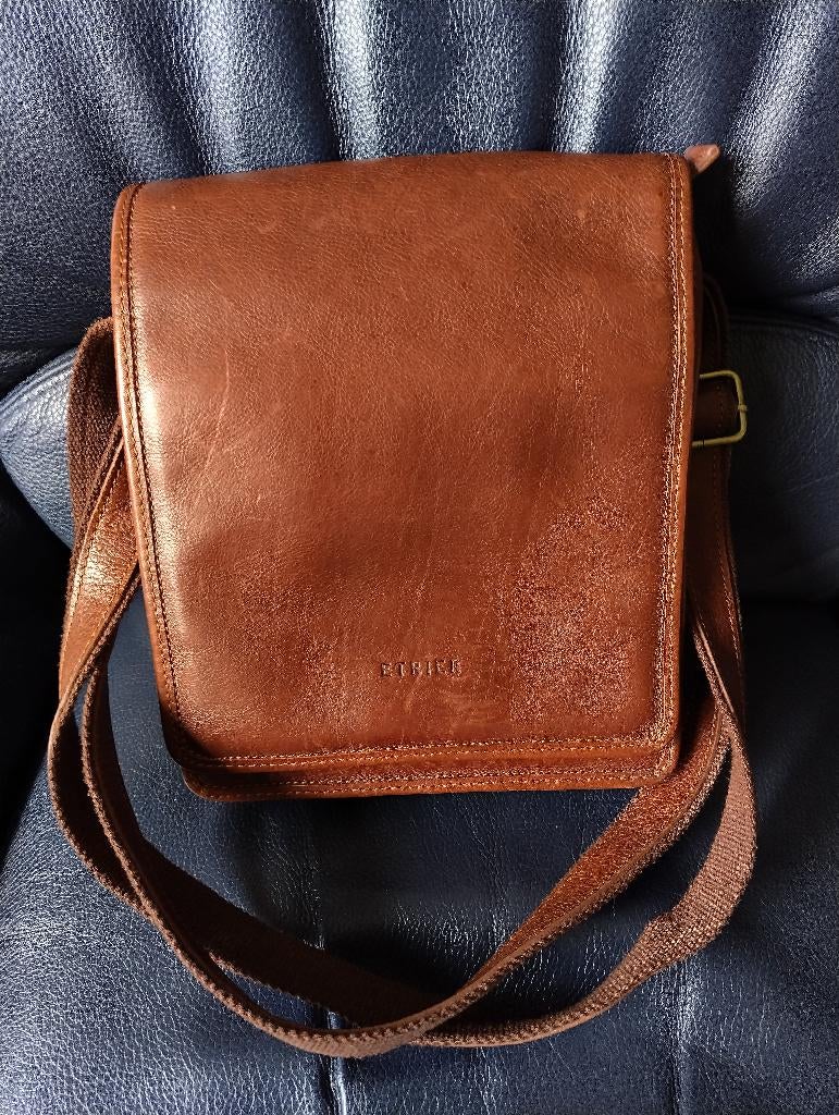 Lederen handtas/cross-over/enveloppe model, Bruin, Zo goed als nieuw, Leer, Ophalen