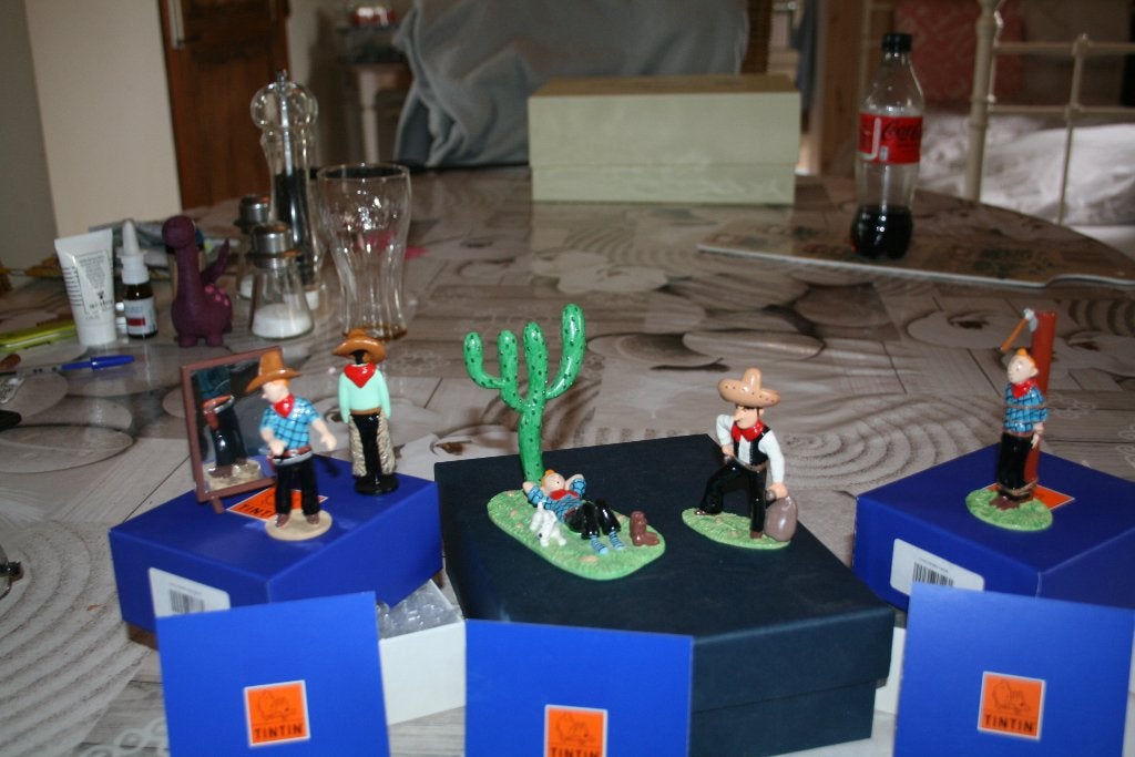 TINTIN COWBOY 3 FIGURINES PIXI, Collections, Enlèvement ou Envoi, Comme neuf