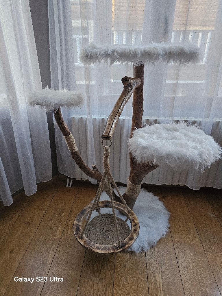 Arbre à chat neuf avec plusieurs plates-formes et balançoire, Enlèvement, Neuf, Pièces de meubles à gratter
