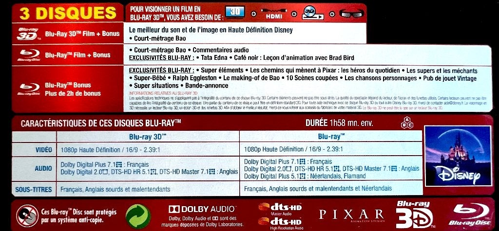 INCREDIBLES 2 (+ OTNL) 3D + 2D / "STEELBOOK" 3 BLURAY + BOEK, Cd's en Dvd's, Nederlands, Film, Ophalen of Verzenden, Vanaf 6 jaar