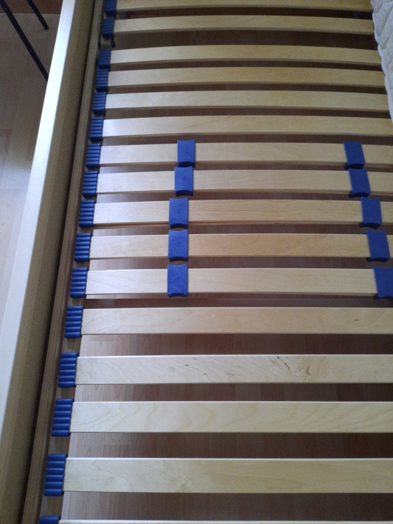Lit avec sommier à lattes réglable, 90 cm, Beige, Enlèvement, Bois