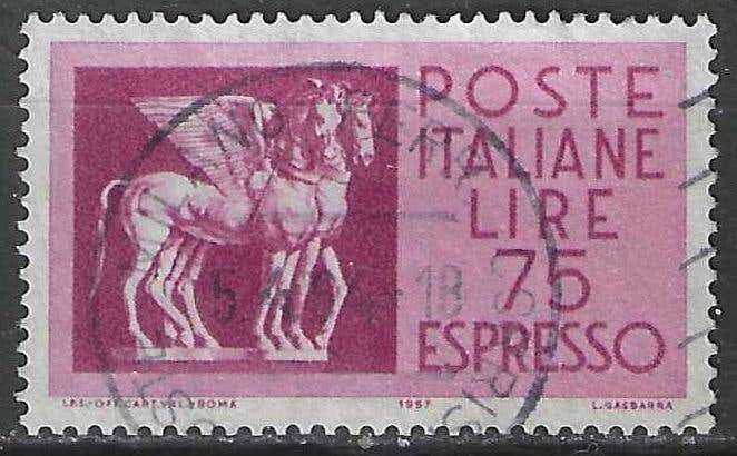 Italie 1958/1966 - Yvert 43EX - Cheval ailé - 75 l (ST), Envoi, Affranchi