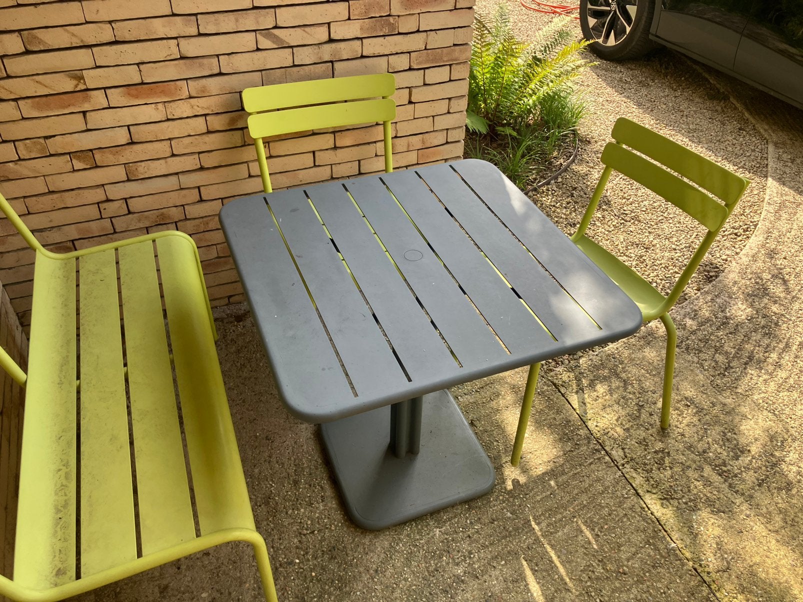 Set Fermob Luxembourg, Tuin en Terras, Ophalen, Gebruikt, Vierkant, Aluminium