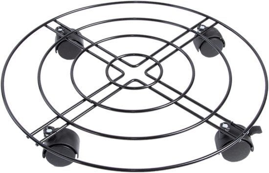 Ronde planten trolley in metaal, grijs., Enlèvement, Métal