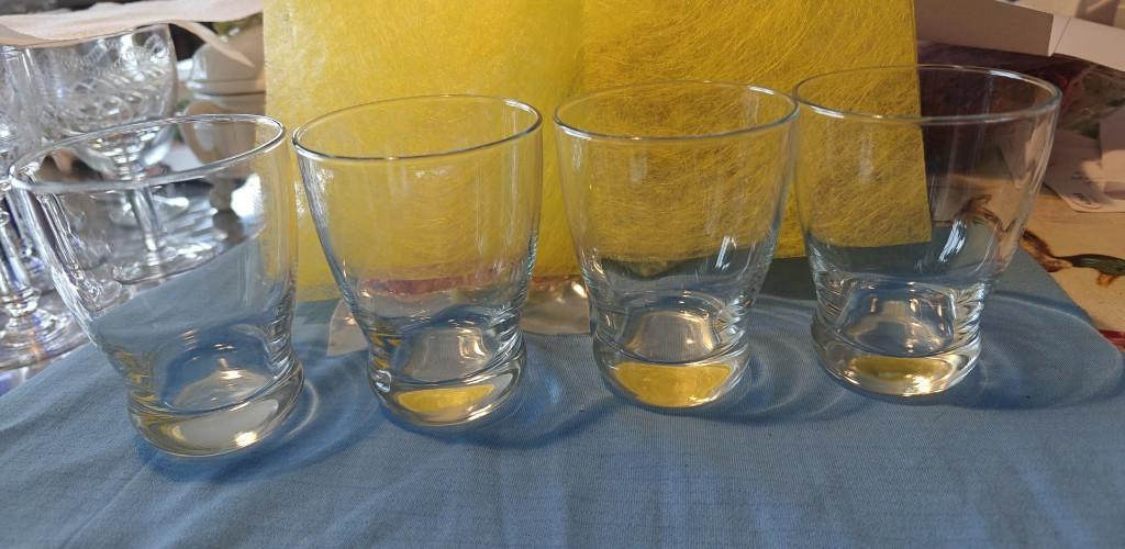 glazen 4 stuks water limonade aperitief, Enlèvement ou Envoi, Utilisé, Verre à eau