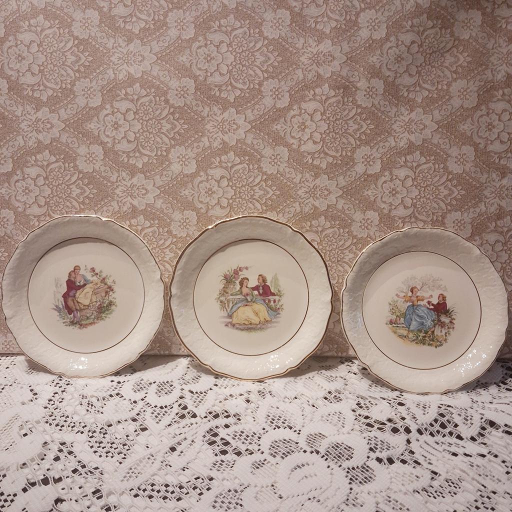 Assiettes vintage Watteau (4 pièces), Enlèvement ou Envoi