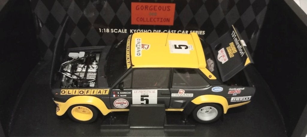 1/18 Fiat 131 Abarth #5 Olio Fiat Tour De Corse 1977 Kyosho, Hobby en Vrije tijd, Modelauto's | 1:18, Nieuw, Auto, Kyosho, Ophalen of Verzenden