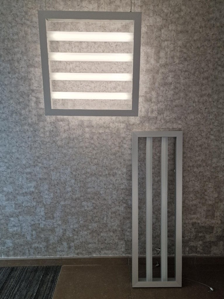 Deltalight square hanglamp TL of LED, Ophalen, Zo goed als nieuw, Metaal, Design