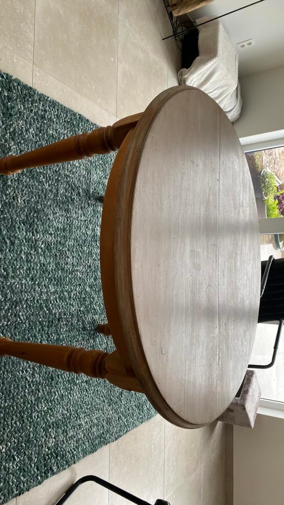 Mooie ronde houten tafel, Ophalen, Gebruikt, Rond, Hout