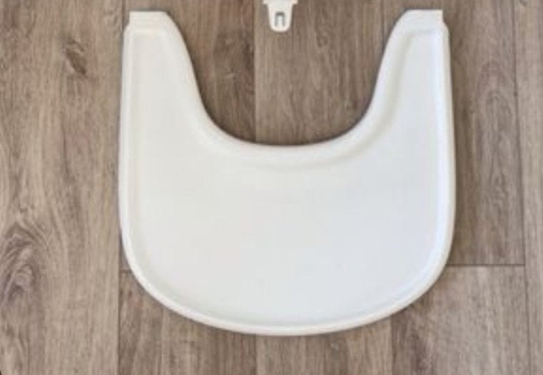 Tablette stokke tripp trapp blanche, Enfants & Bébés, Enlèvement, Comme neuf, Autres types, Plateau amovible
