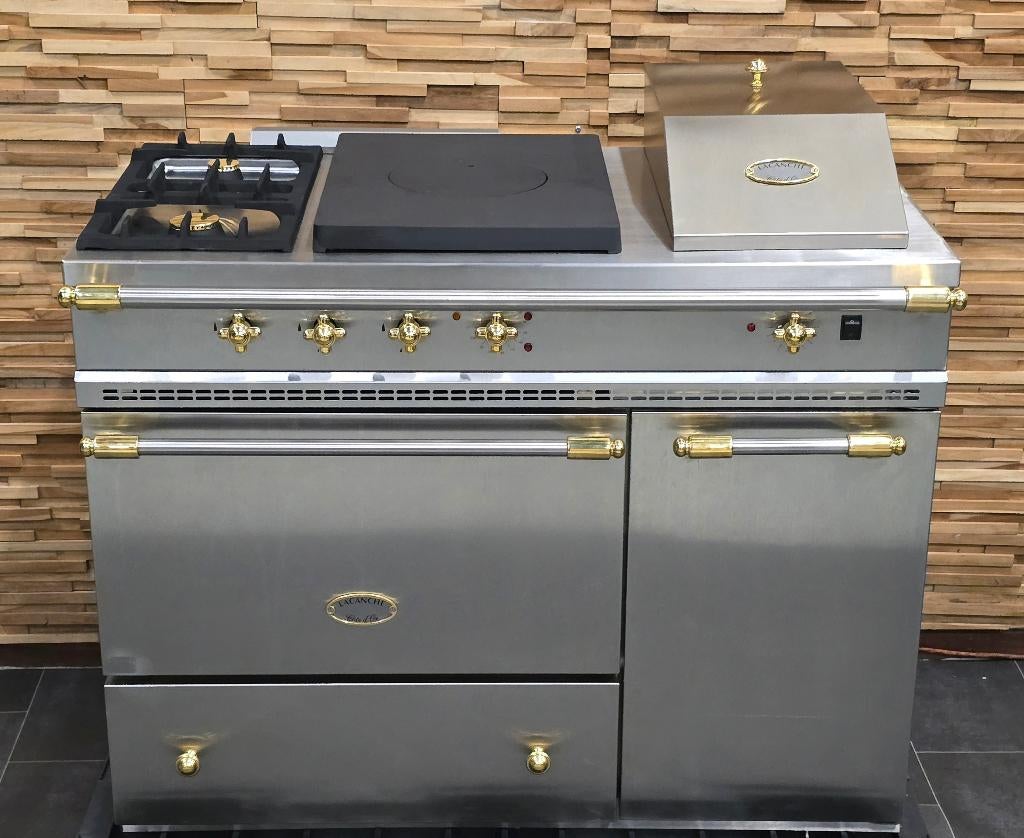 🔥Luxe Fornuis Lacanche 110cm rvs & messing Coupe de Feu, Ophalen, 60 cm of meer, Grill, Zo goed als nieuw