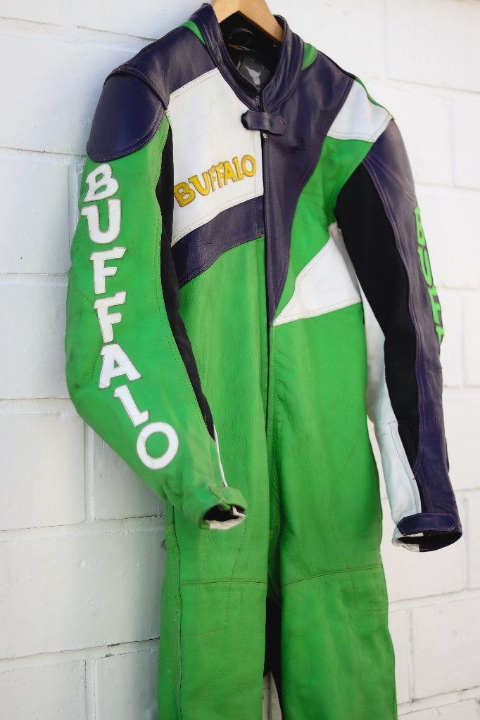 Vintage 90s Buffalo 1delig lederen racepak – maat 48 – retro, Buffalo, Combipak, Dames, Ophalen of Verzenden