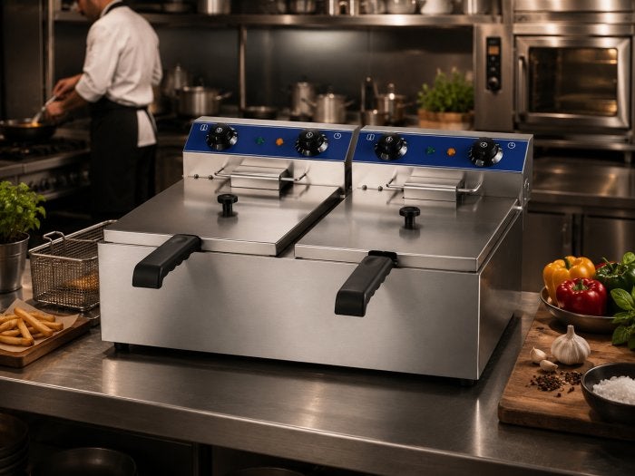 Friteuse 2 x 8L, 4 litres ou plus, Enlèvement, Neuf, Friteuse duo