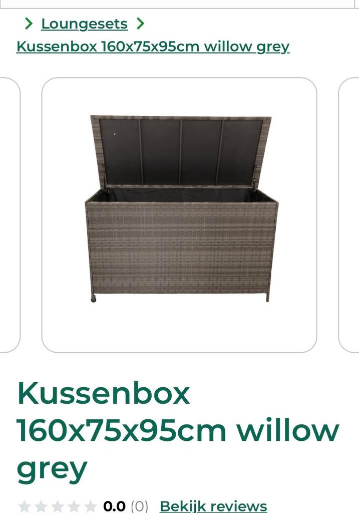 Opbergbox voor kussens op wieltjes, Ophalen, Gebruikt