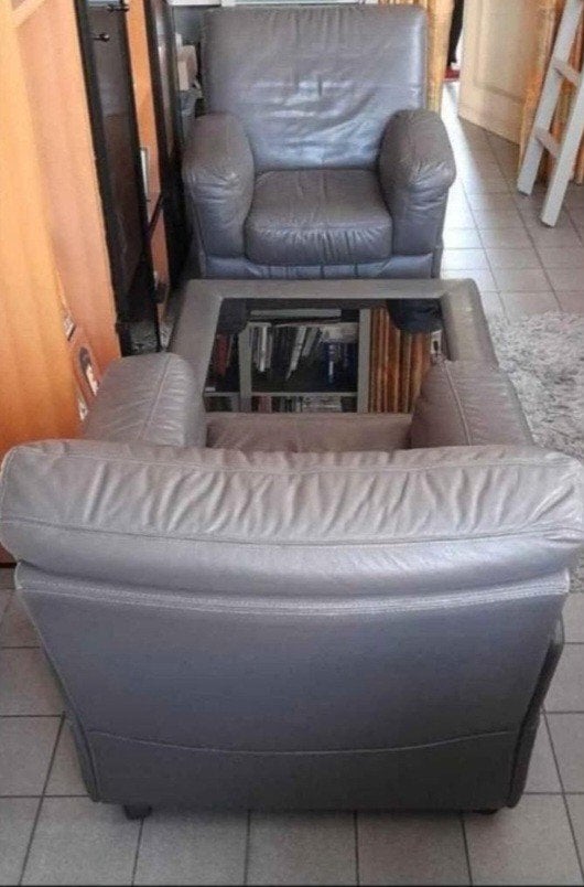 salontafel leder, Ophalen
